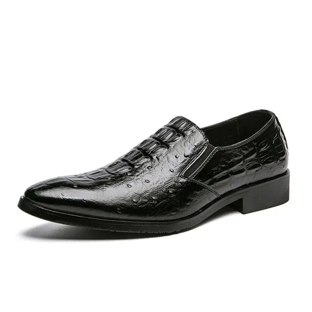 AlliLux Italian Alligator Pattern Formal Wedding Shoes