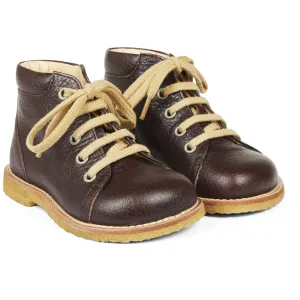 Angulus Dark Brown Classic Lace-up Shoes