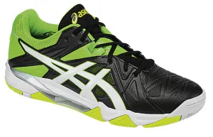 Asics Gel-Cyber Sensei Unisex Court Shoes, Black / White / Green