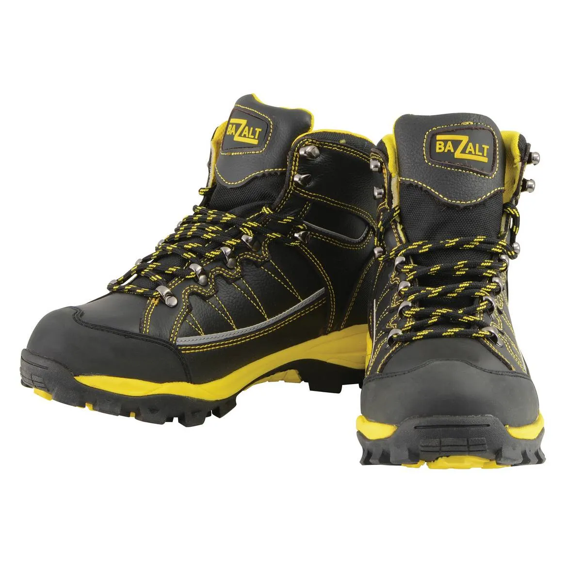 Bazalt MBM9122 Men's Black with Yellow Water and Frost Proof Leather Outdoor Lace-Up Boots