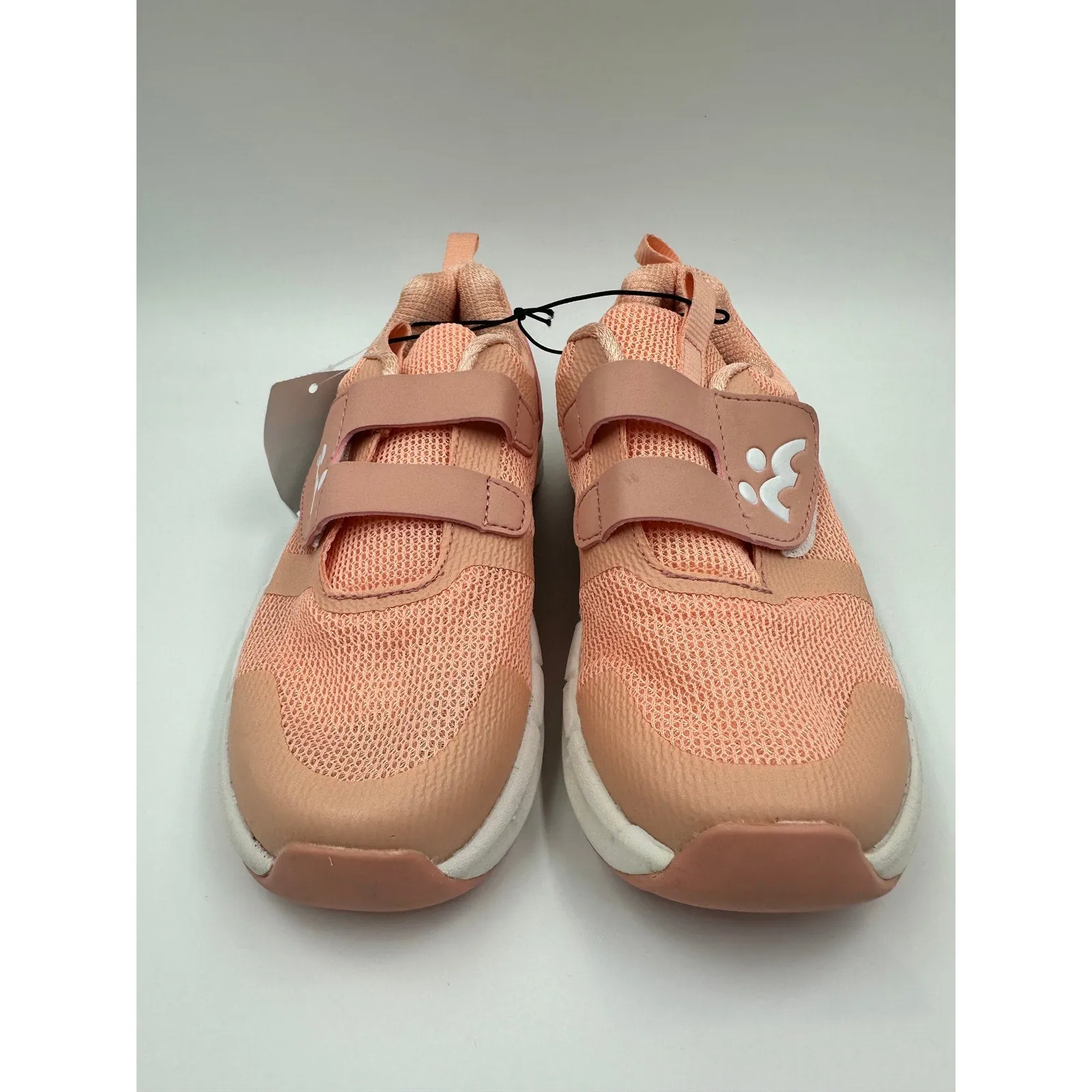 Big Kid Size 3, Salmon Pink Sparkly Sneakers with Straps