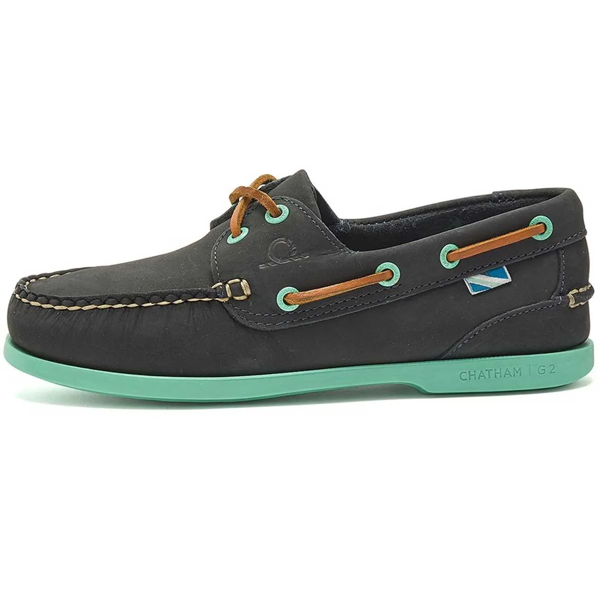 CHATHAM Pippa II G2 Leather Boat Shoes - Women's - Navy / Aqua