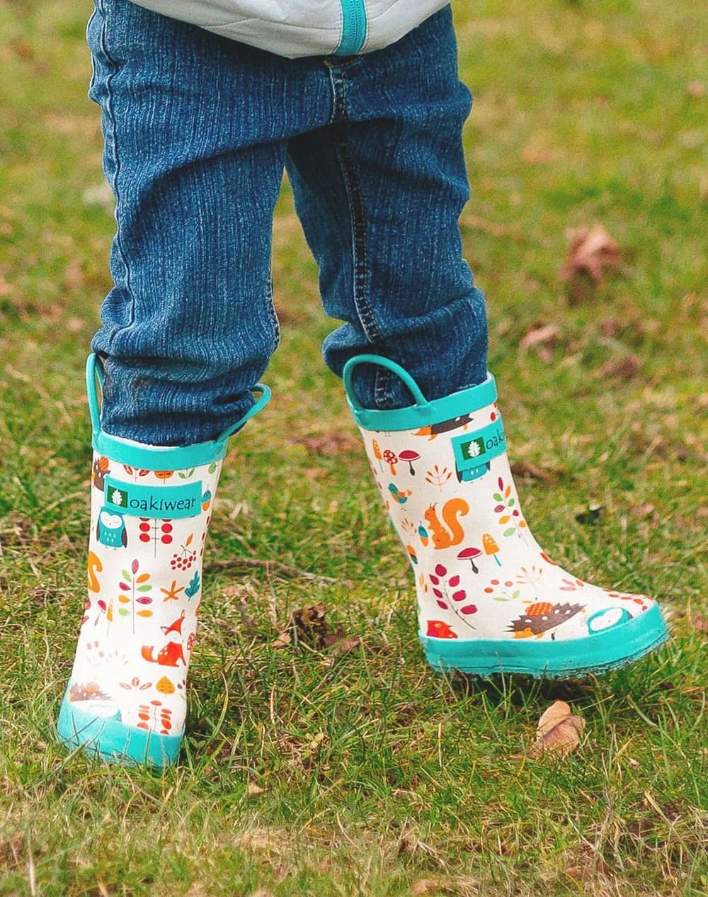 CHILDREN’S RUBBER RAIN BOOTS, FOREST ANIMALS