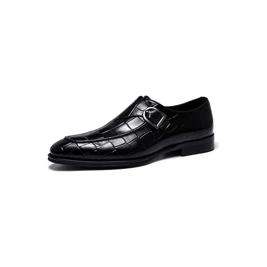 CrocLeather Elegance Slip-On Pointed Toe Dress Shoes