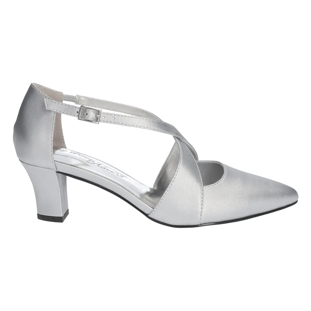 Elegance Metallic Wedding Block Heel Pumps