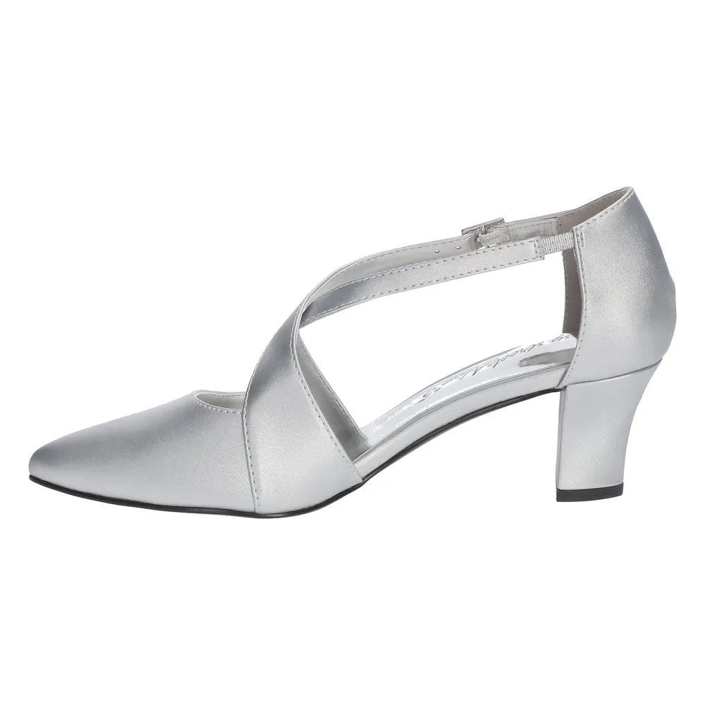 Elegance Metallic Wedding Block Heel Pumps