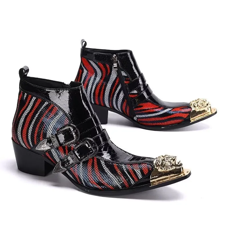 Exotic Elegance Leather Ankle Boots