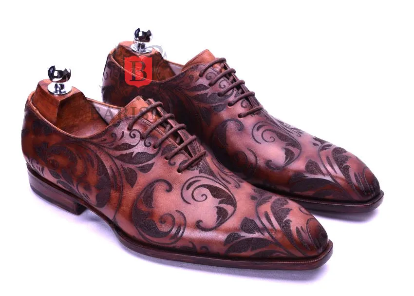 Floral - Men's Oxford Dress Shoes