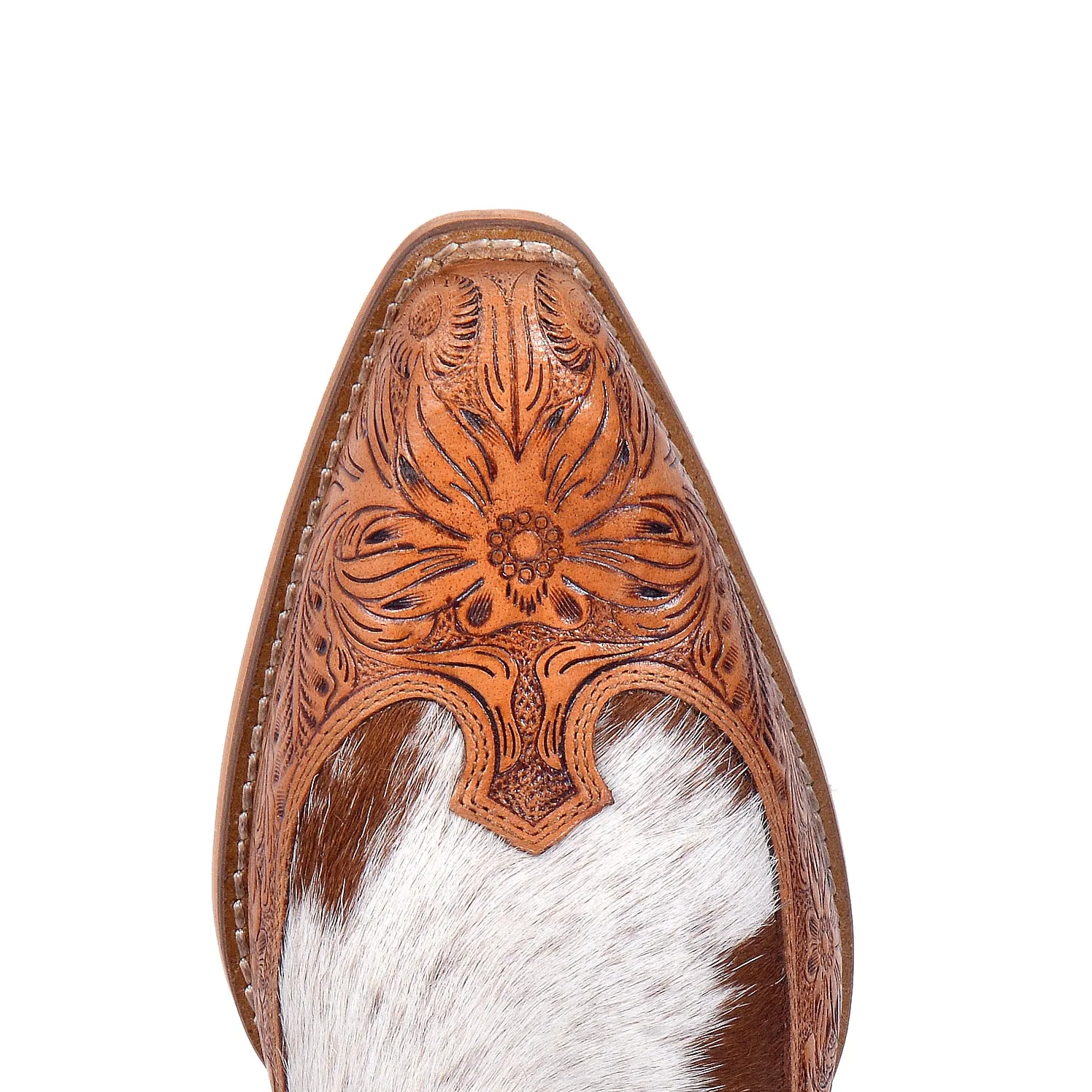 Frisco Hacienda Hair-on Hide & Hand-tooled Boots