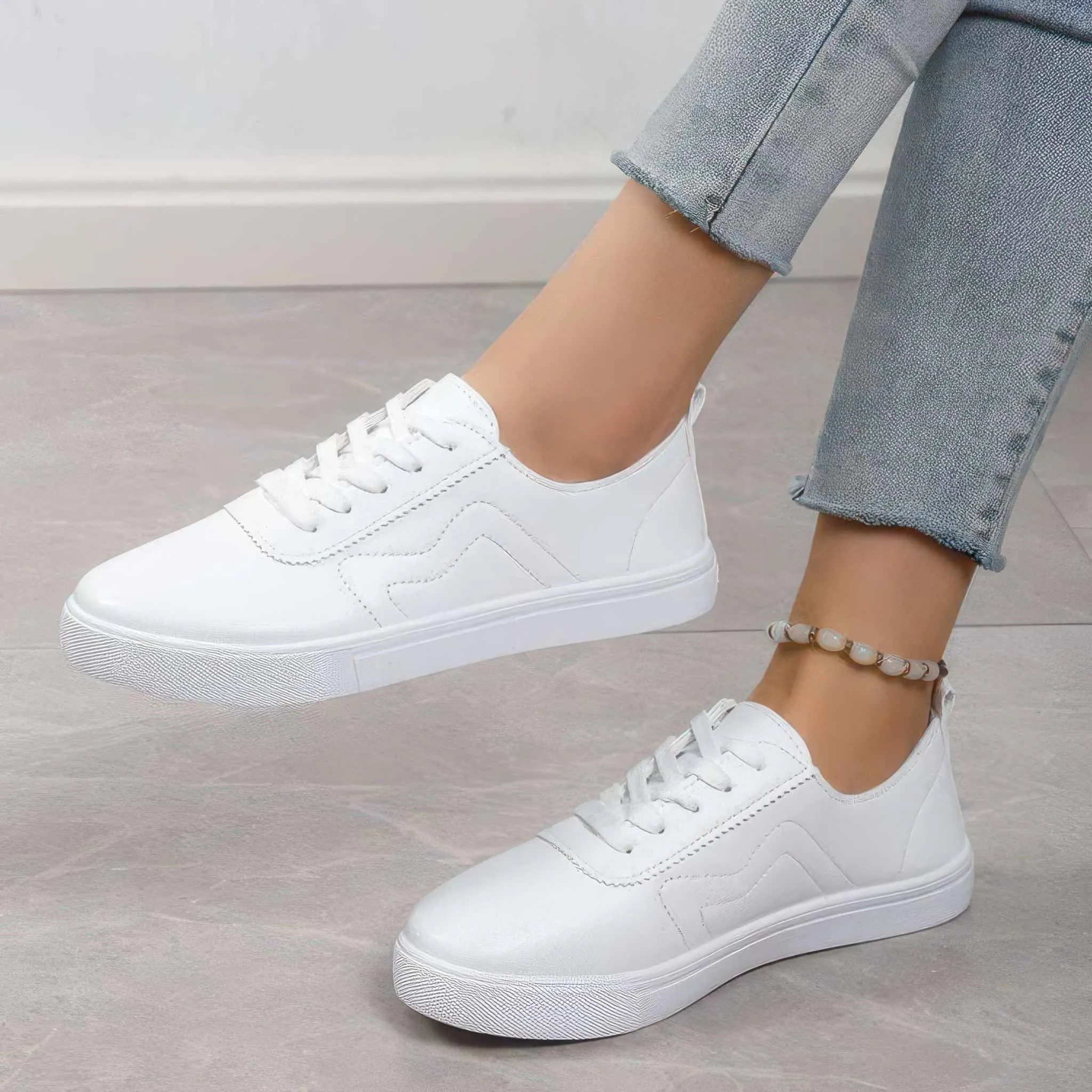 Glow Chic's Flat Lace-Up Casual Shoes – Comfortable Everyday Footwear