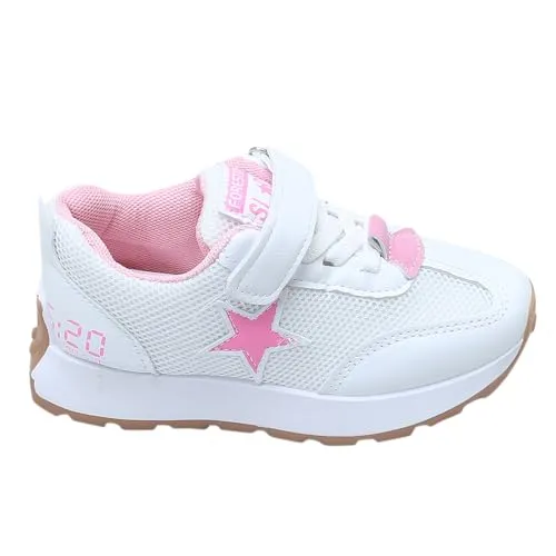 Hopscotch Girls PU Text Print Athletic Shoes in Pink Color, UK: 10 (XZY-4575217)