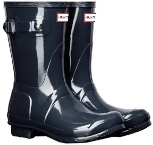 Hunter Wellies Womens Original Short Gloss Navy