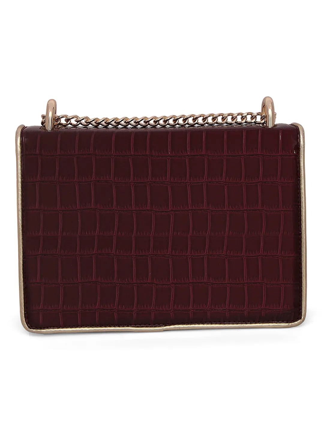 Inc.5 Women Maroon Embellished Fancy Clutch