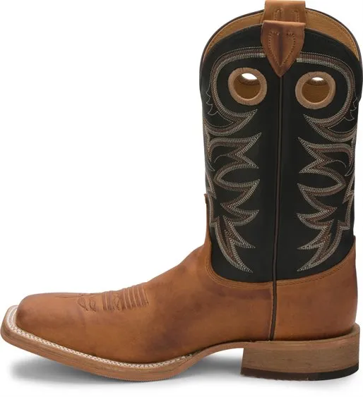 JUSTIN MEN'S TOBACCO BENT RAIL CADDO COWHIDE WESTERN BOOT - BR740