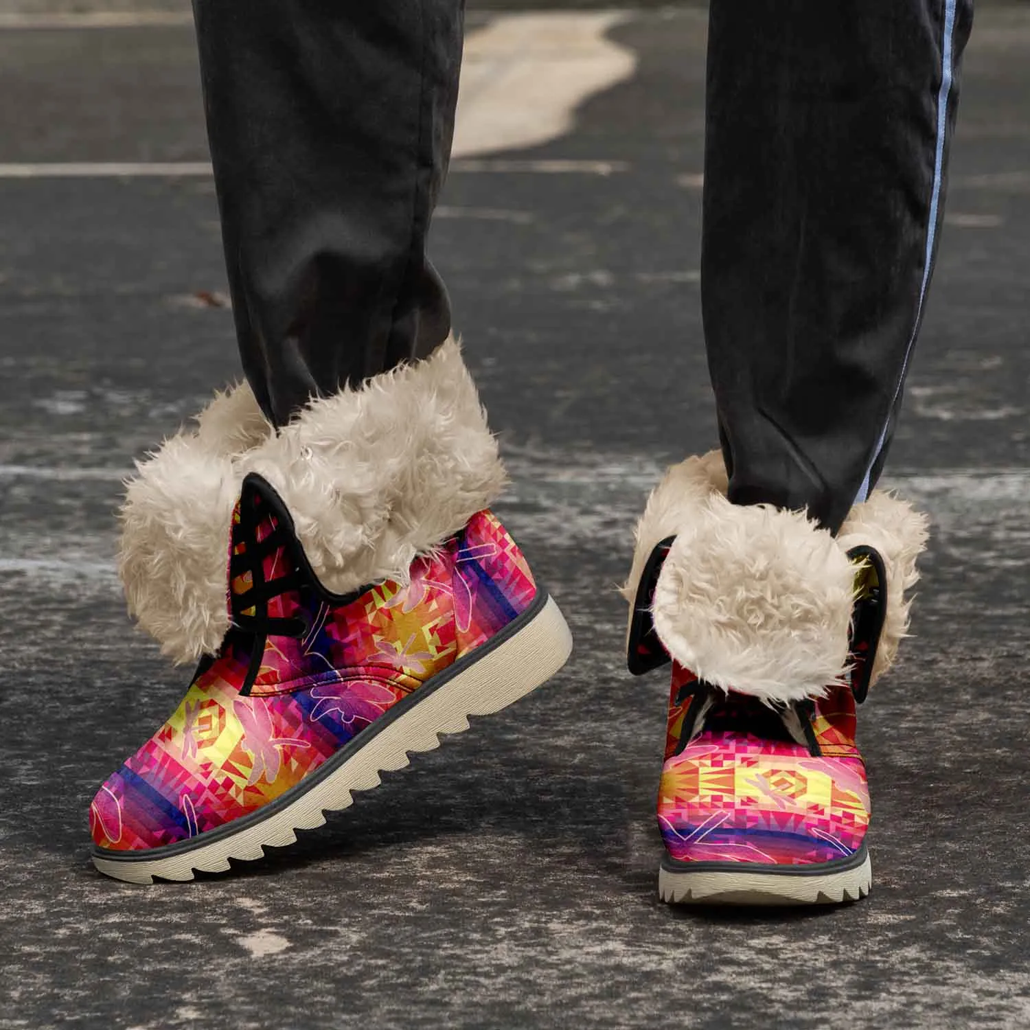 Kaleidoscope Dragonfly Polar Winter Boots