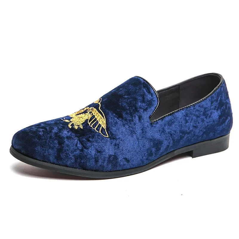 Luxury Embroidery Design Suede Loafers