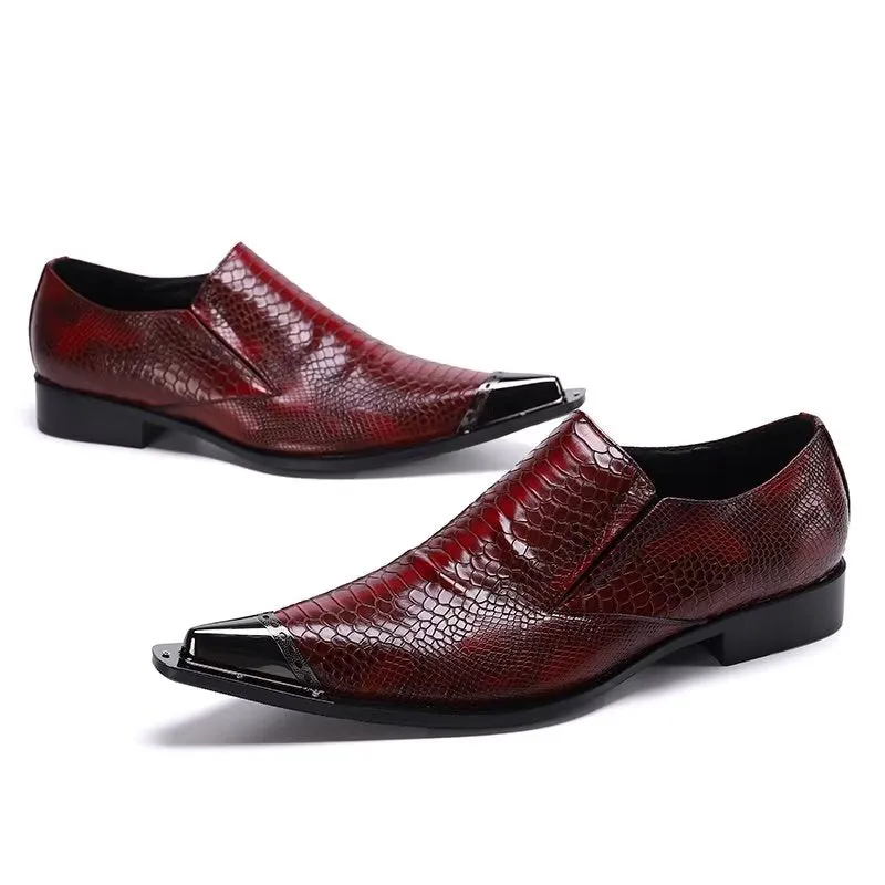 Luxury Exotic Leather Pointed Toe Dress Shoes