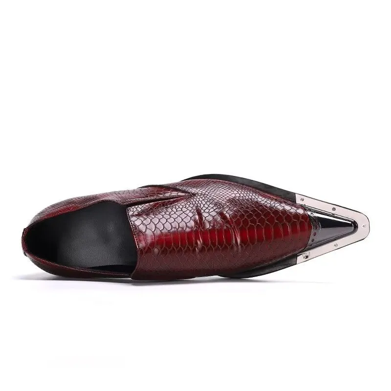 Luxury Exotic Leather Pointed Toe Dress Shoes