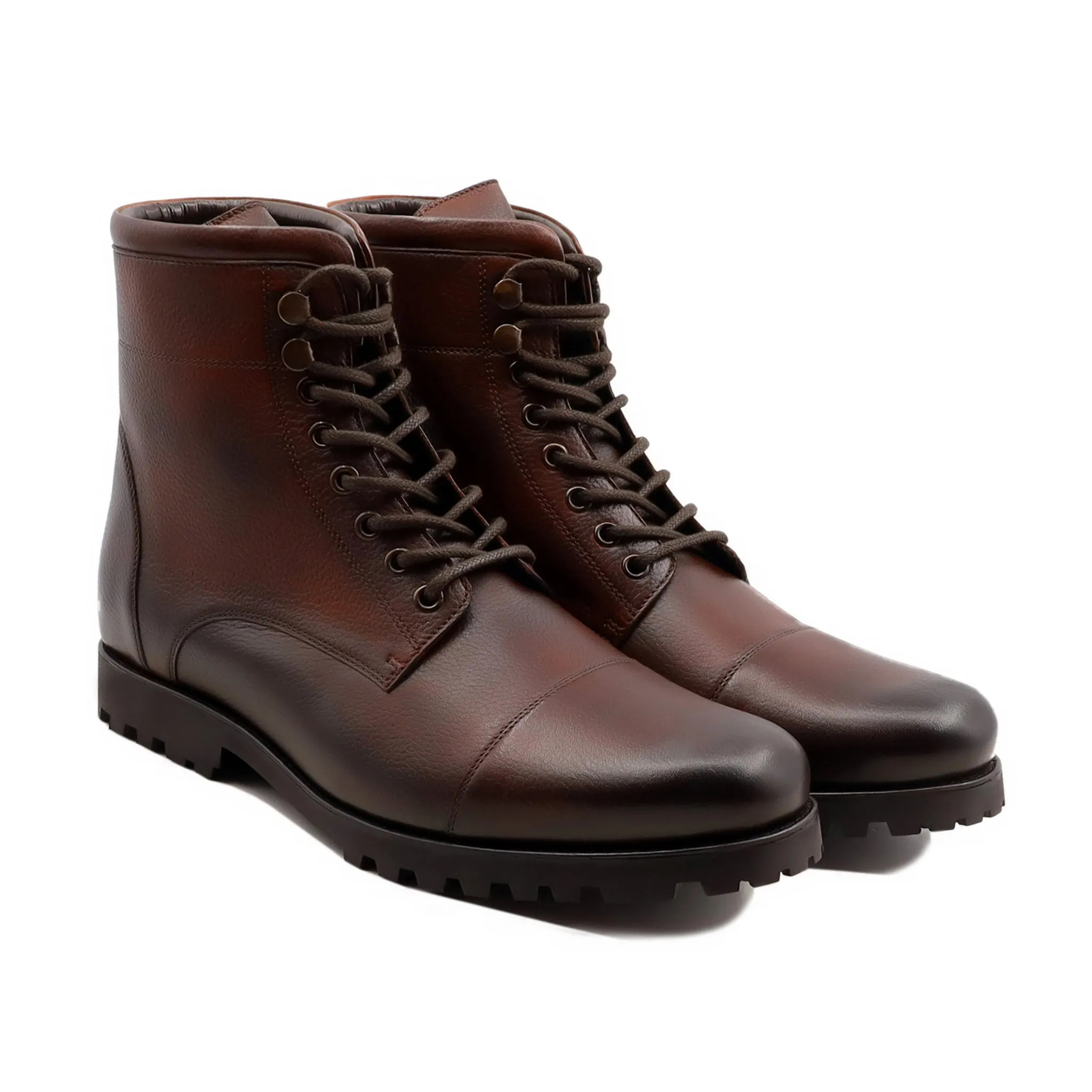 Majuro - Men's Burnish Oxblood Pebble Grain Leather Boot