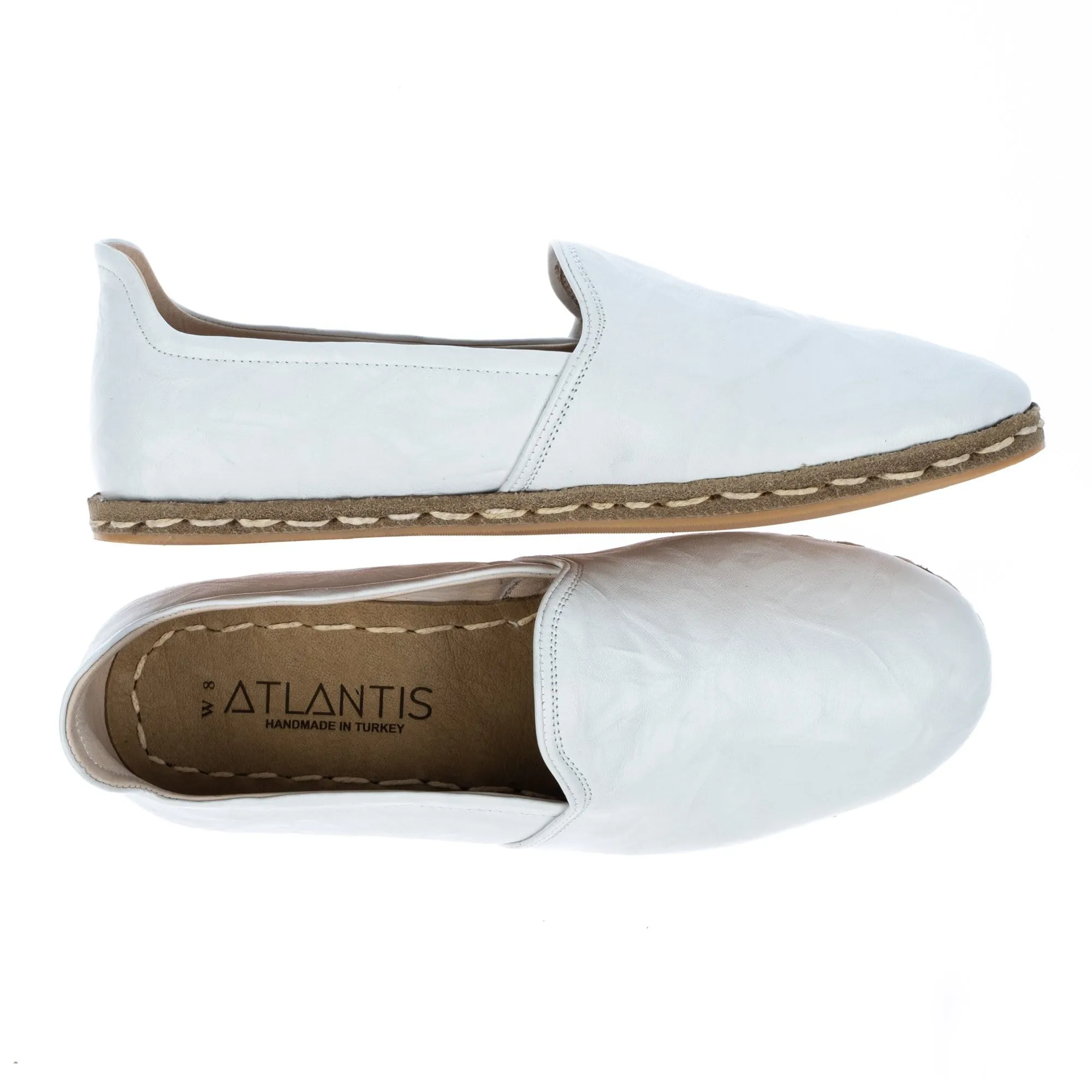 Men's Wrinkled White Slip On Shoes