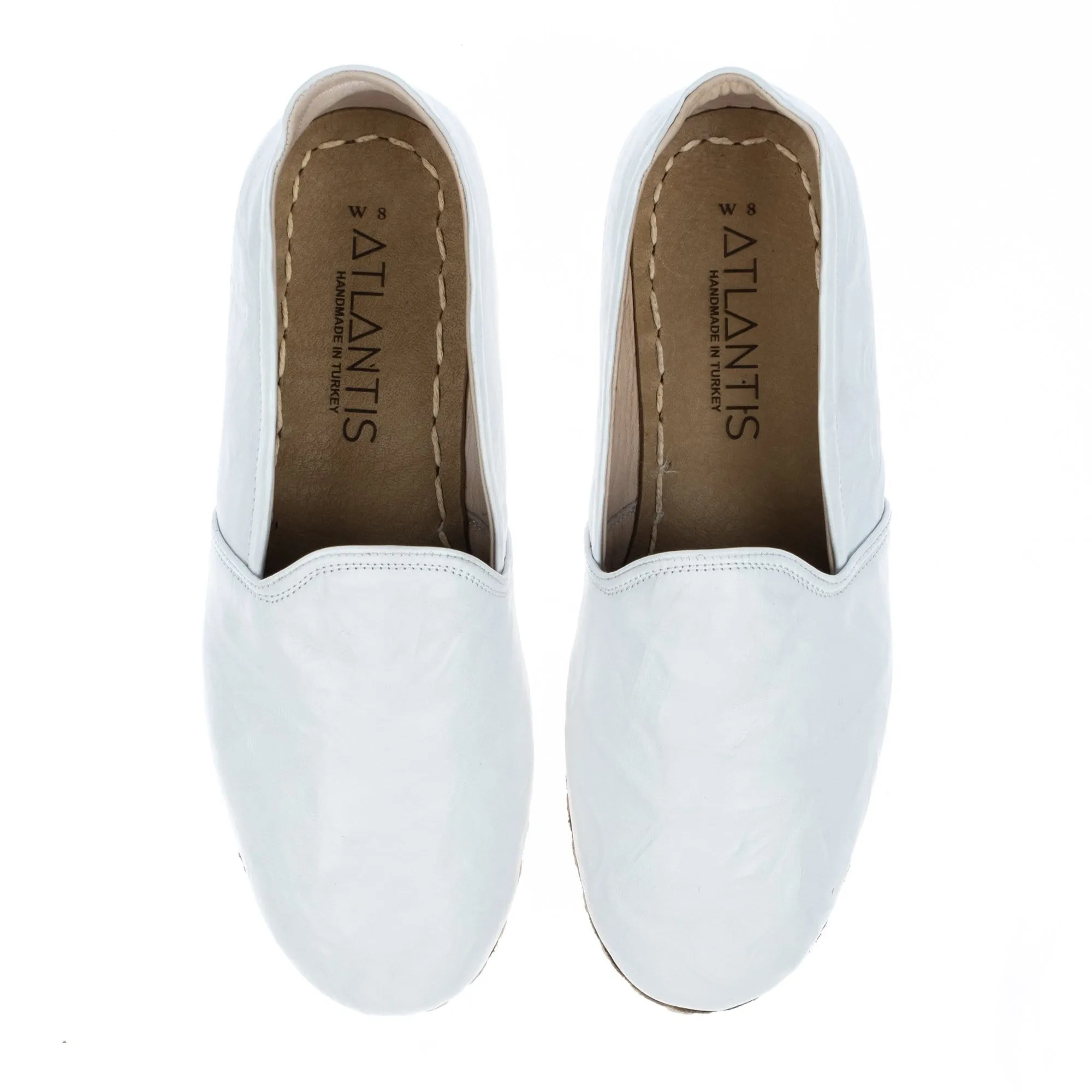 Men's Wrinkled White Slip On Shoes