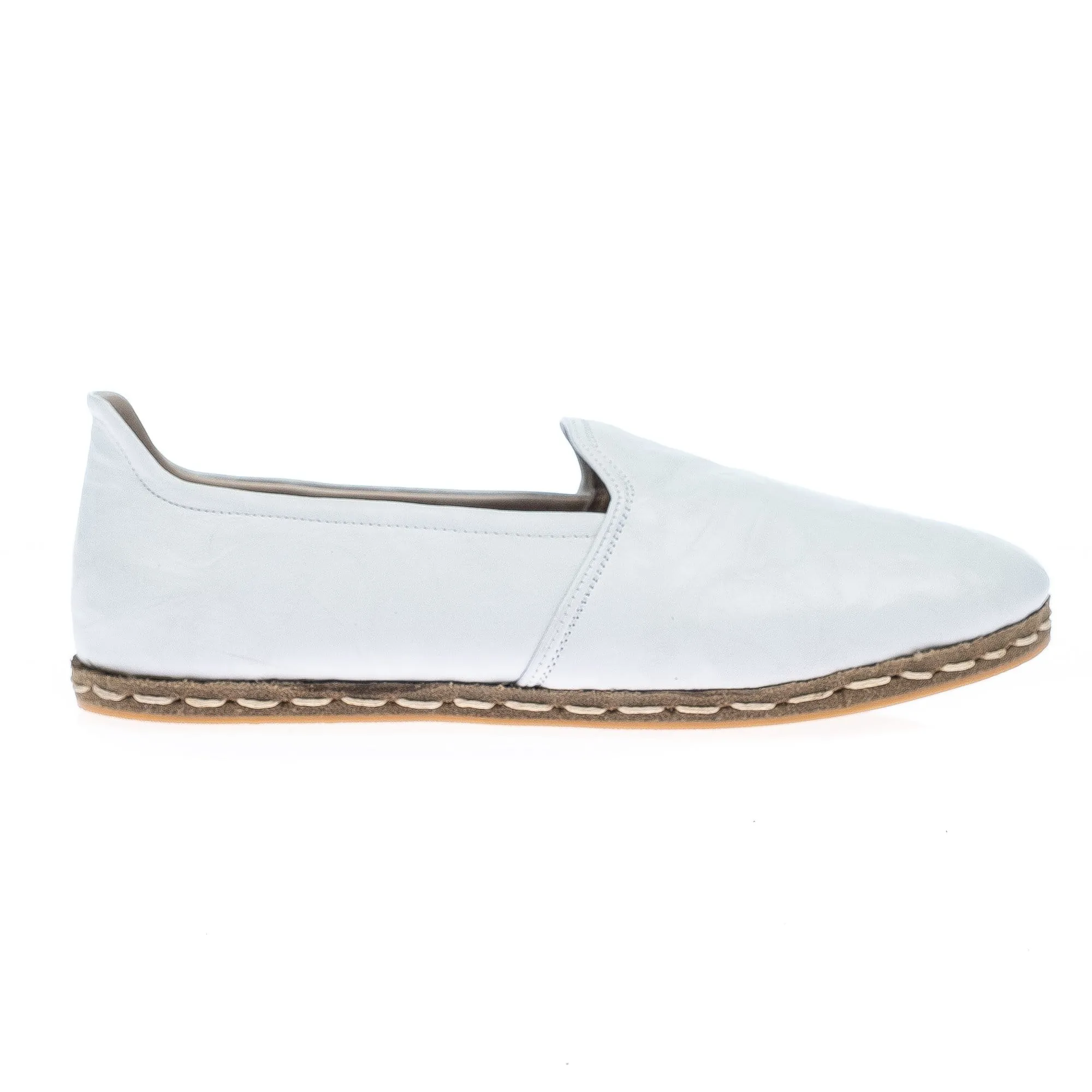 Men's Wrinkled White Slip On Shoes