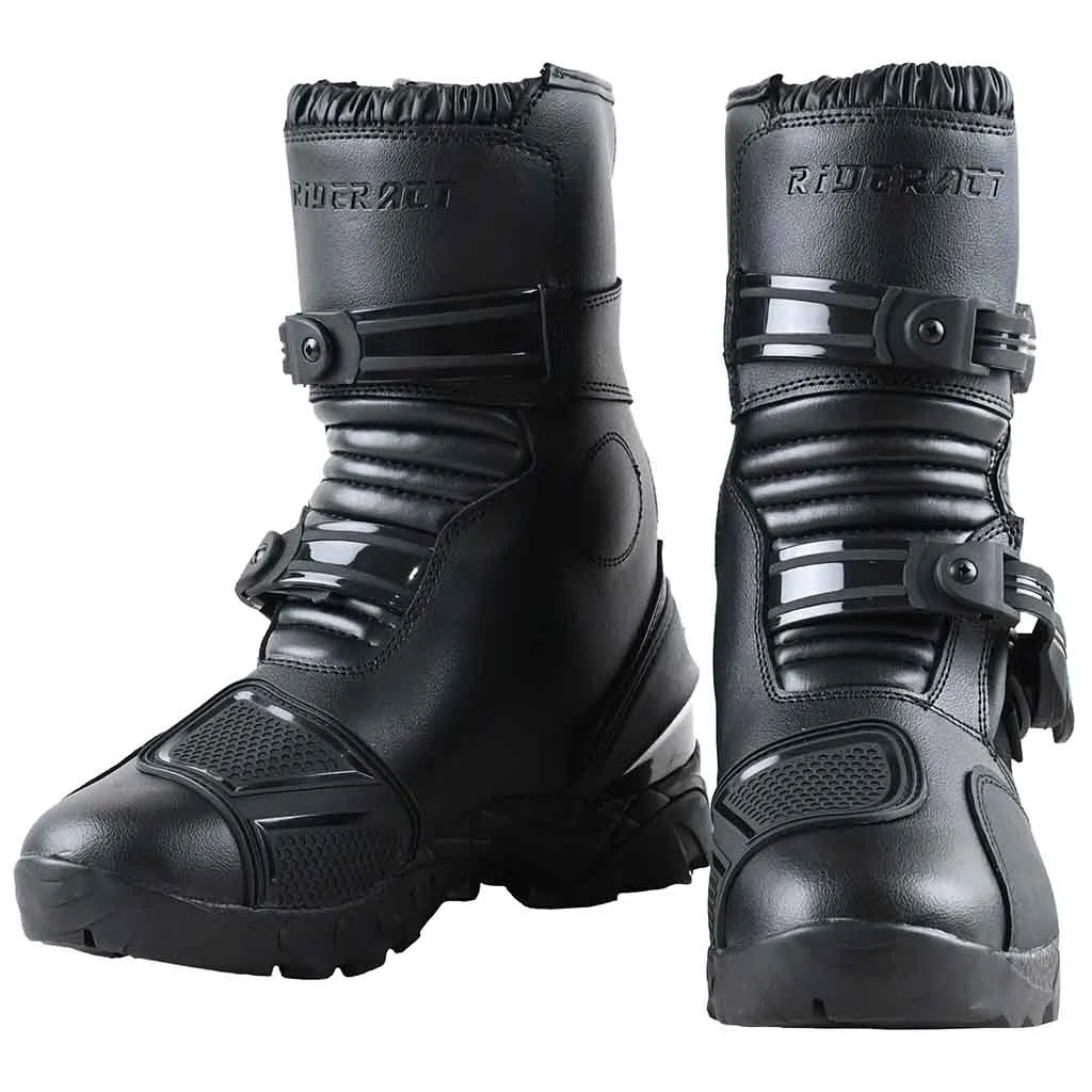 RIDERACT® Men's Motorcycle Boots Cruiser Activa Black Moto Boots