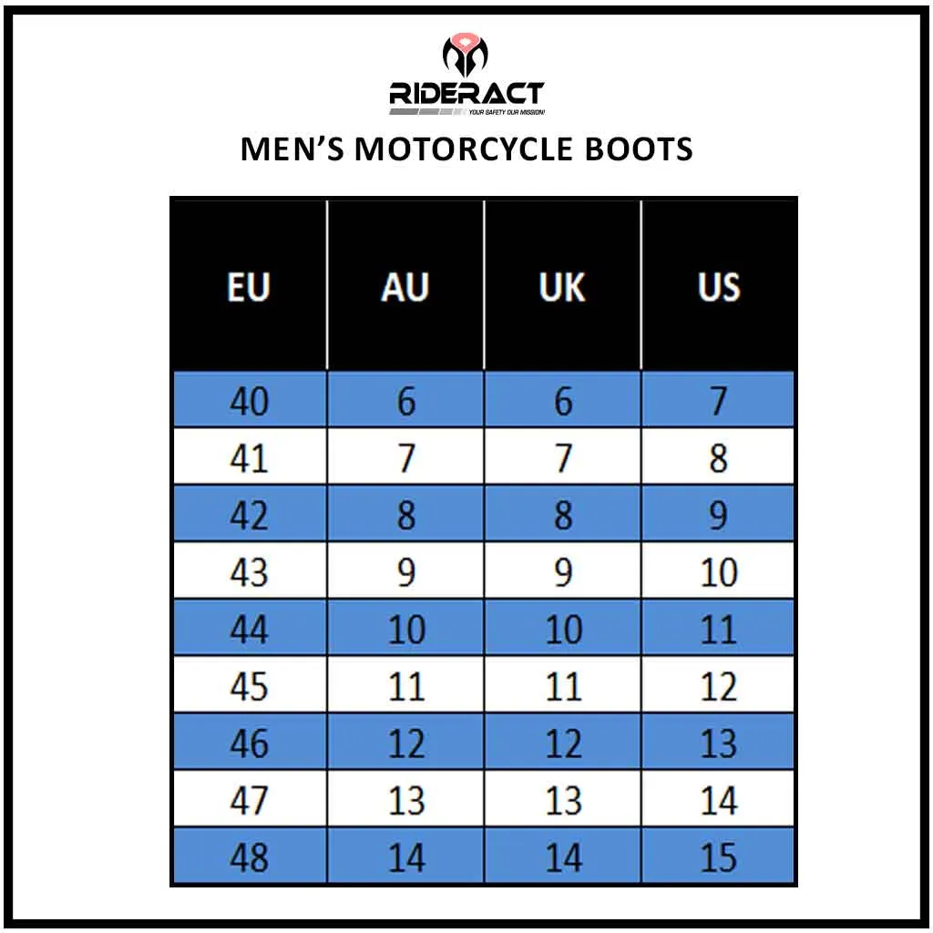 RIDERACT® Men's Motorcycle Boots Cruiser Activa Black Moto Boots