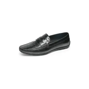 RomeLux Croc Effect Slip-On Loafer Dress Shoes