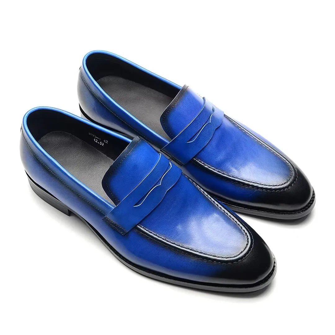 Sleek Slip-On Cow Leather Elegance