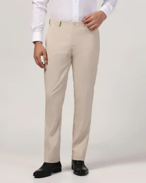 Slim Comfort B-95 Formal Beige Textured Trouser - Misco