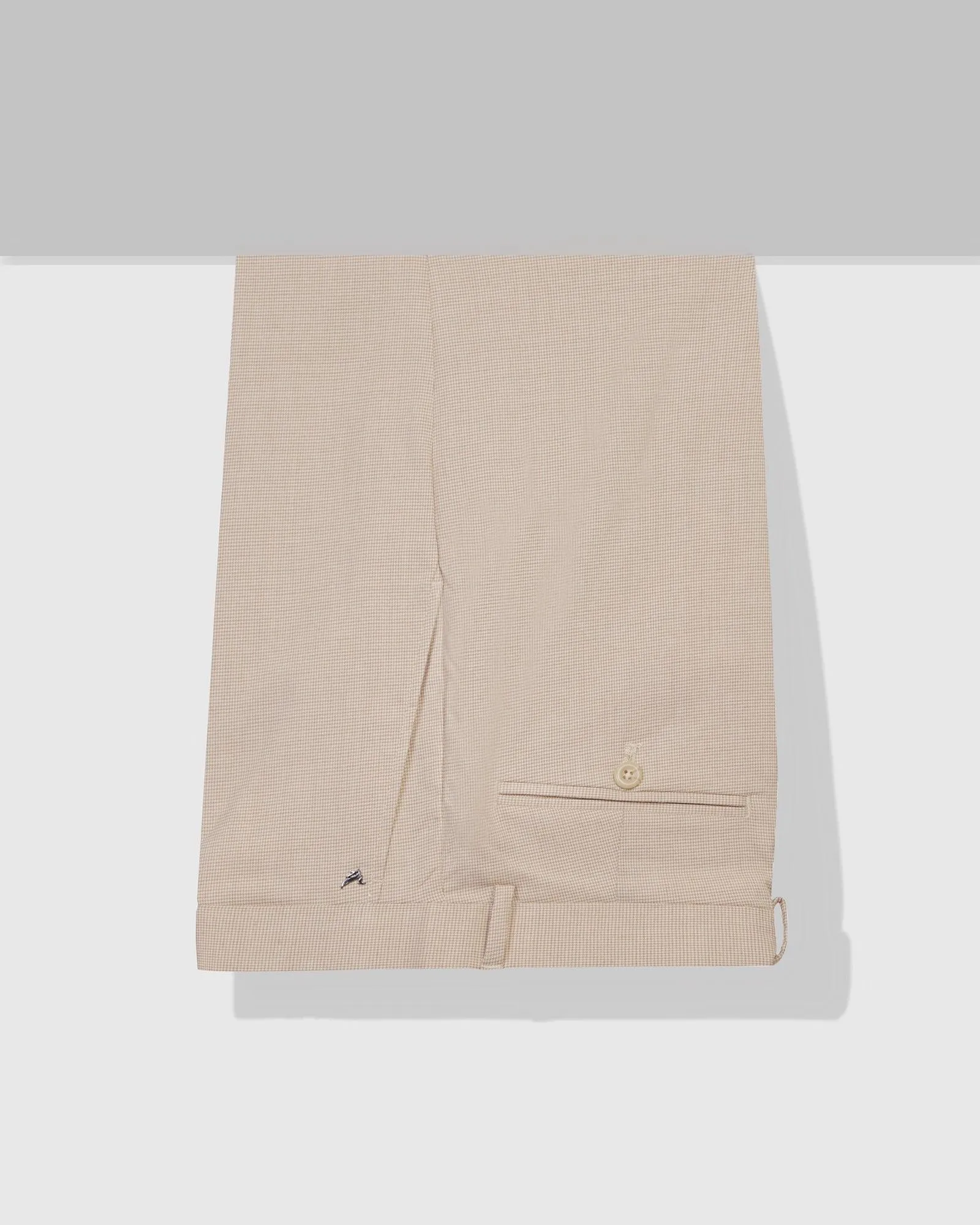 Slim Comfort B-95 Formal Beige Textured Trouser - Misco