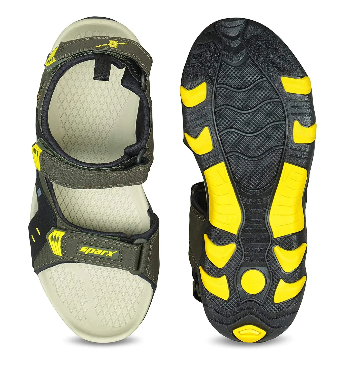 Sparx Men's Olive Yellow Outdoor Sandals-8 UK (SS0485G_OLYL0008)