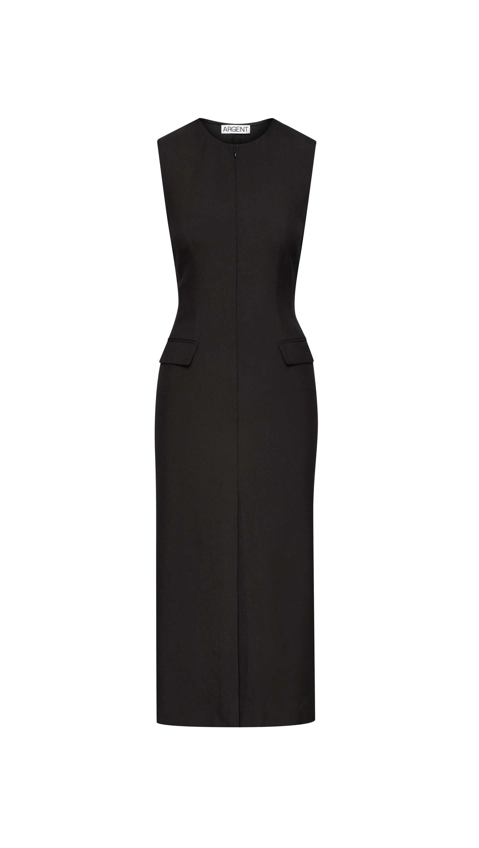 Tailored Dress in Viscose Wool Twill | Black