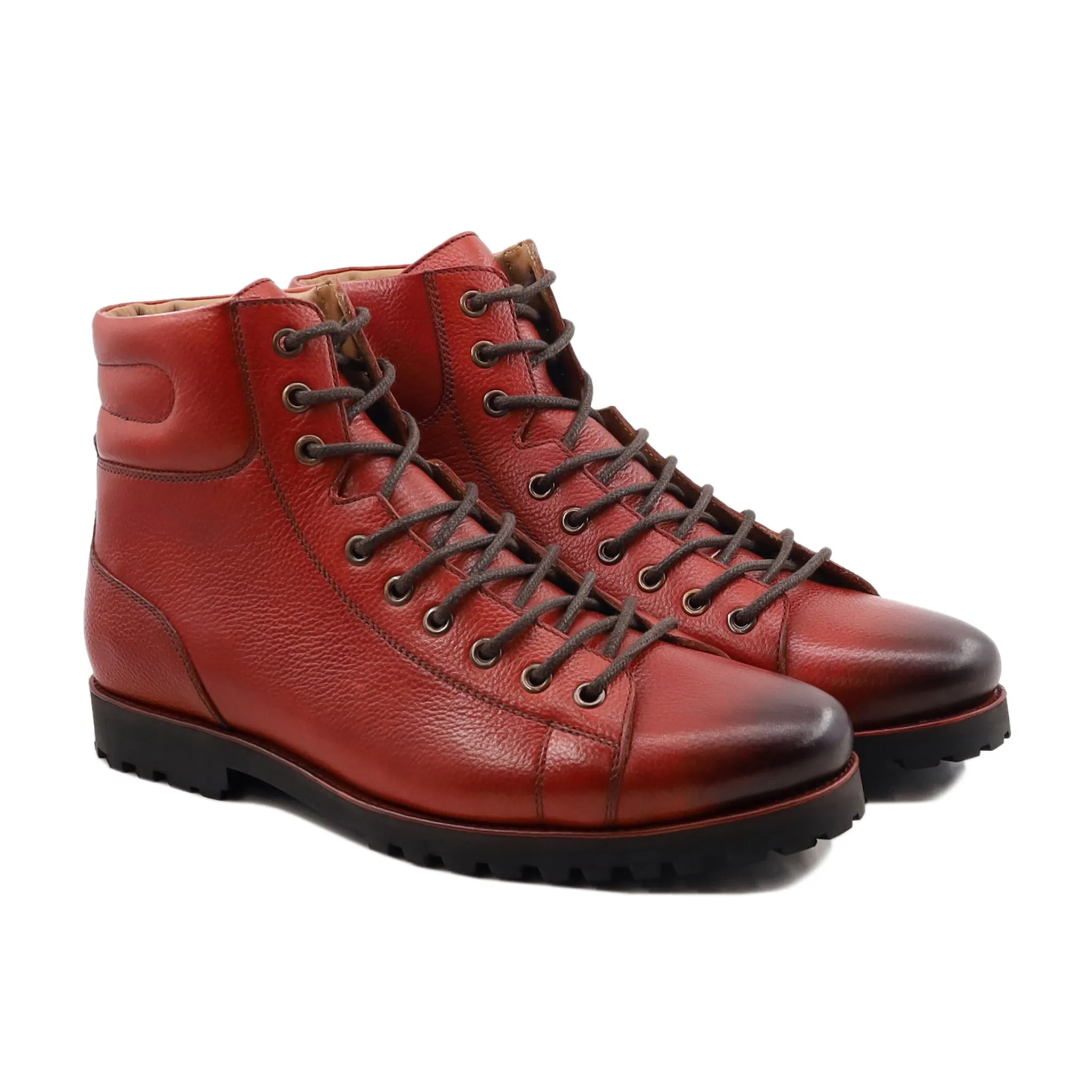 Tambo - Men's Burnish Oxblood Pebble Grain Leather Boot