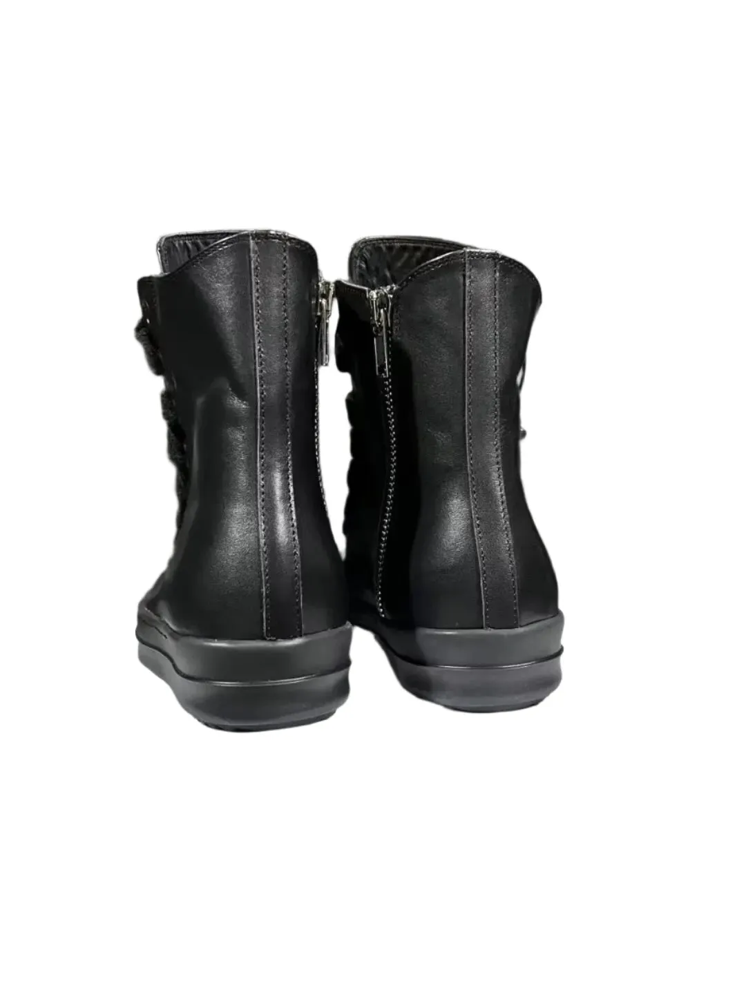 TEEK - Mens Classic Black Thick Laced High Top Boots