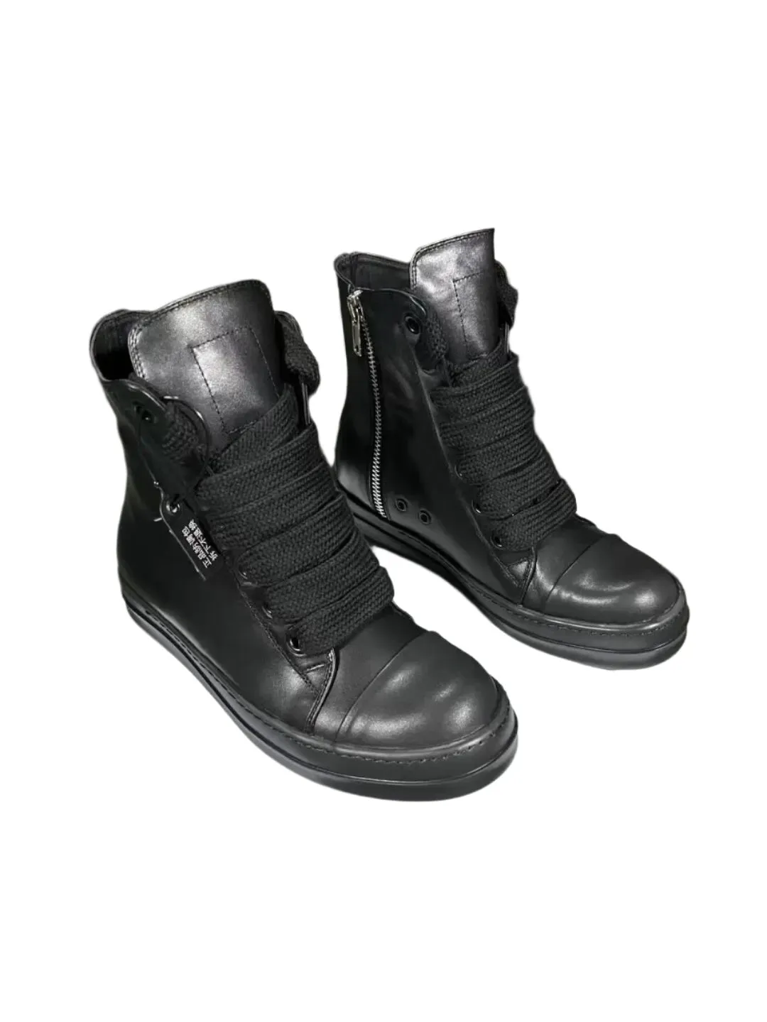 TEEK - Mens Classic Black Thick Laced High Top Boots