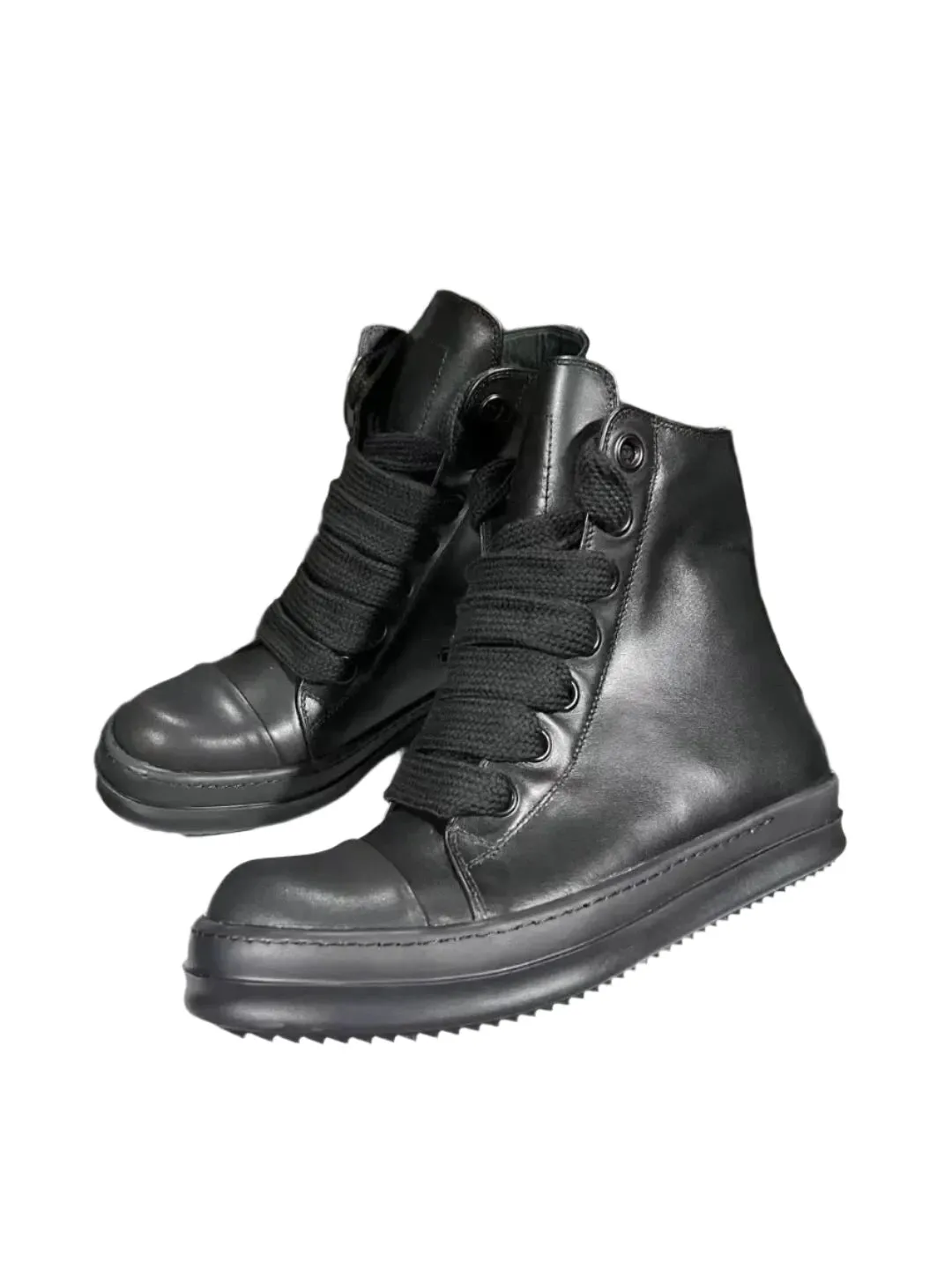 TEEK - Mens Classic Black Thick Laced High Top Boots