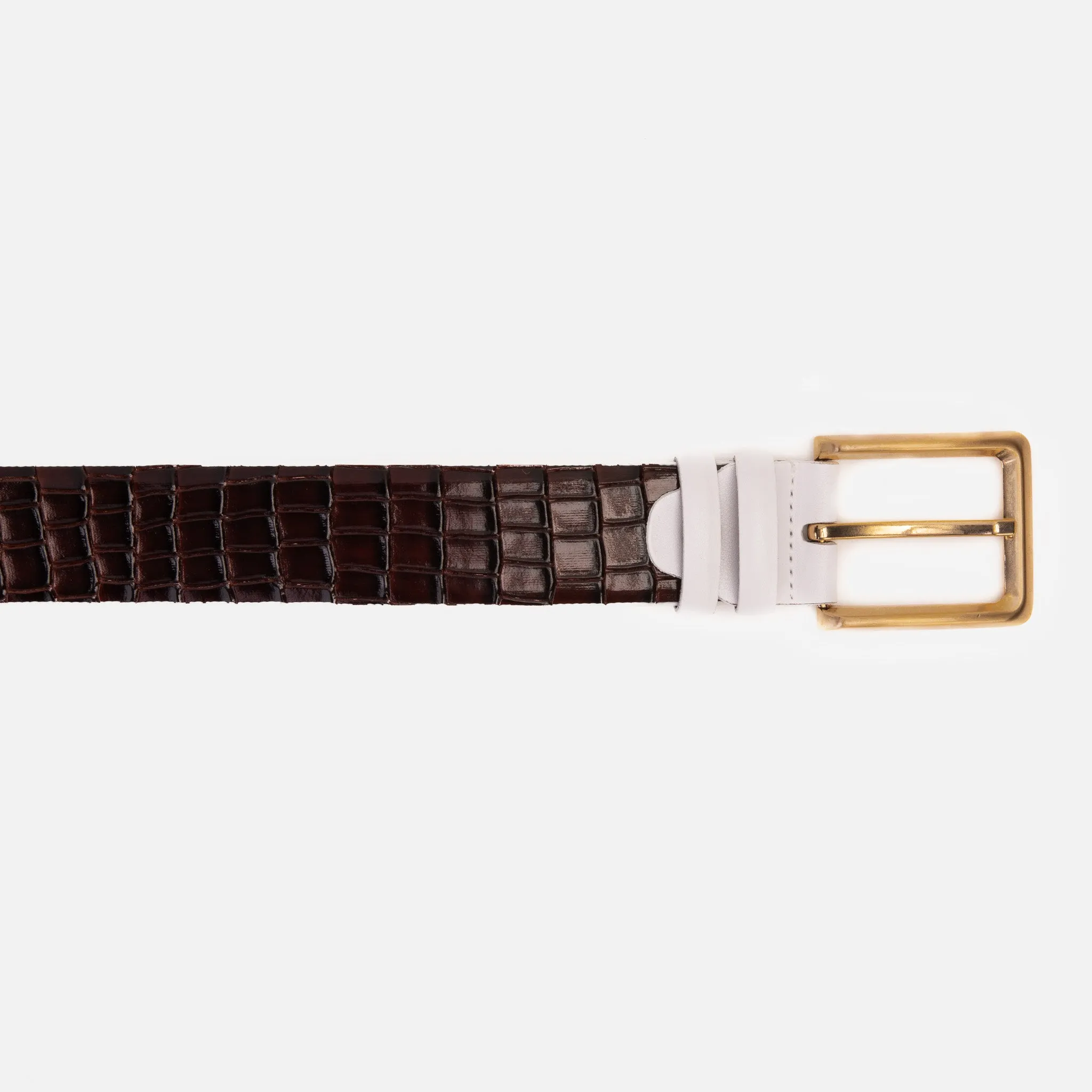 The Bellagio Brown & White Leather Belt