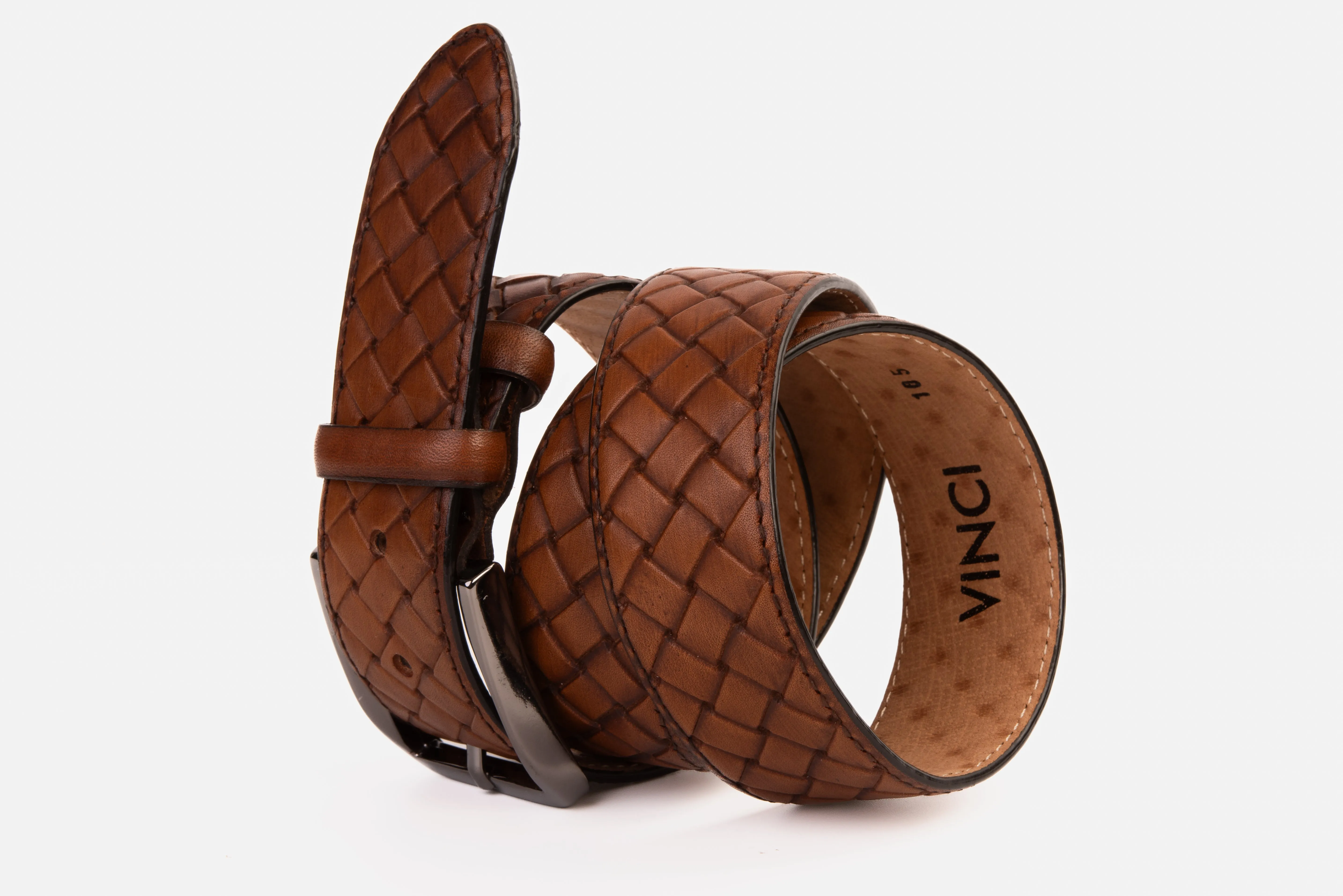 The Vatra Brown Woven Leather Belt