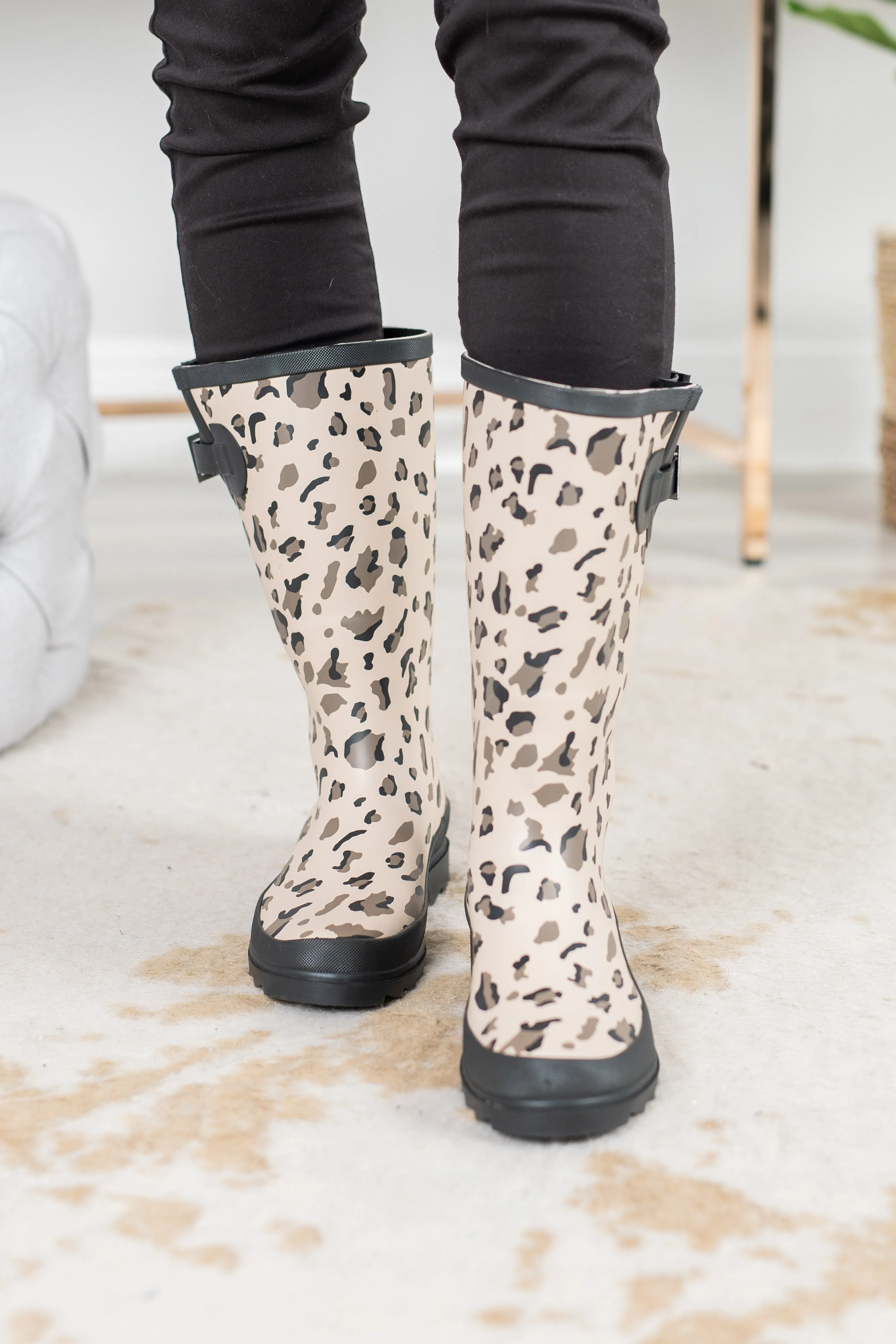 Wild Weather Brown Leopard Rainboots