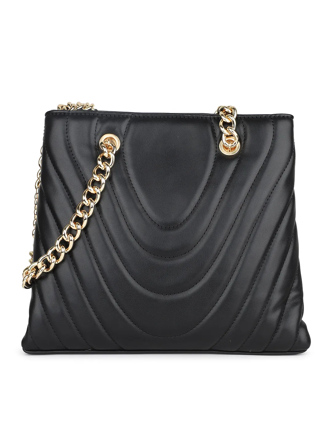 Women Black Quilted Shoulder Bag