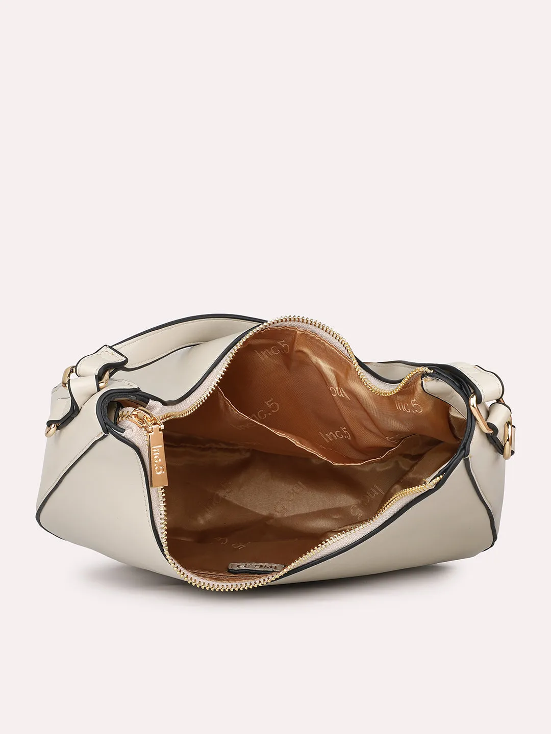 Women Off White Half Moon Shoulder Bag