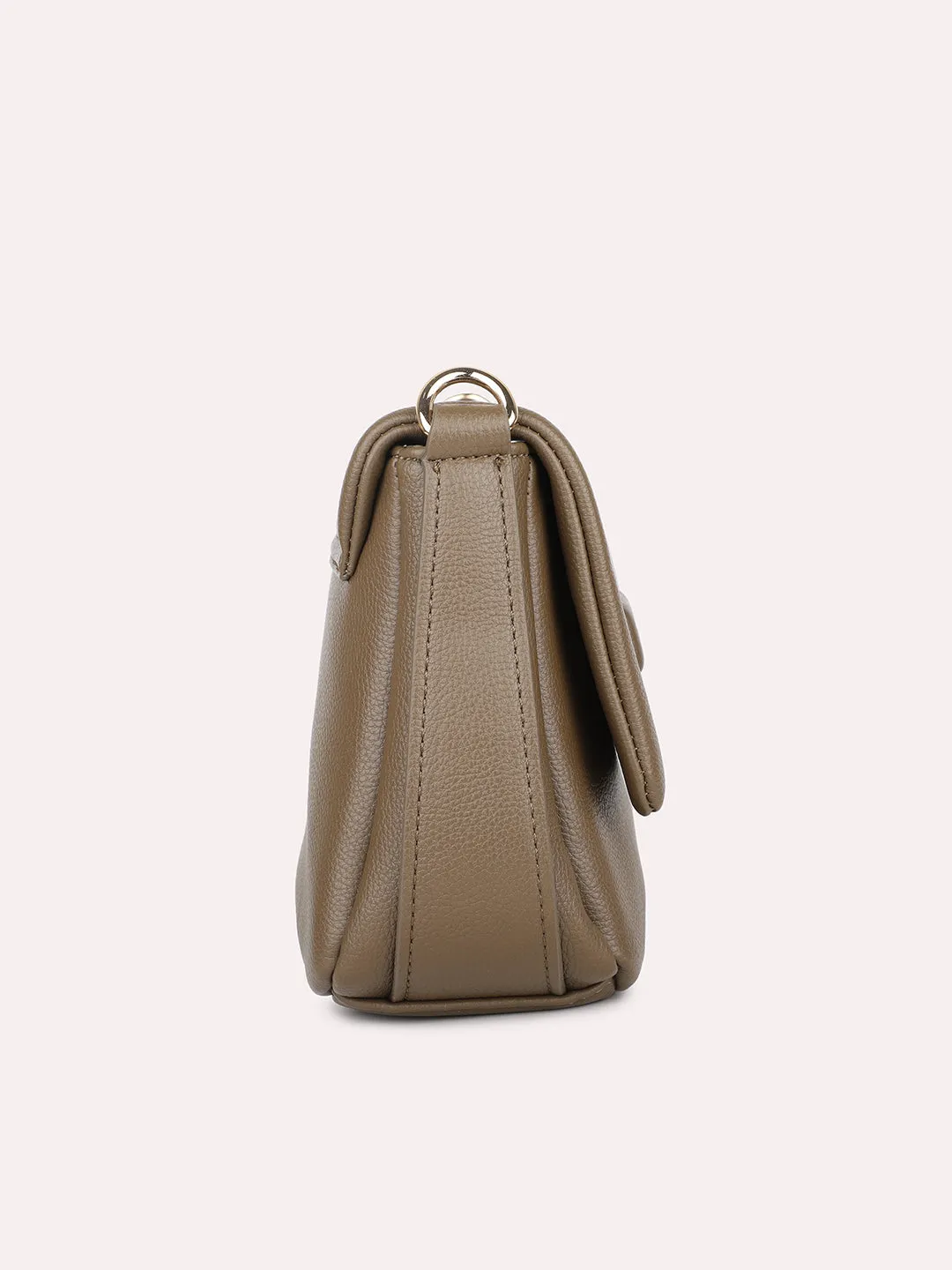 Women Olive Solid Structured Shoulder Bag