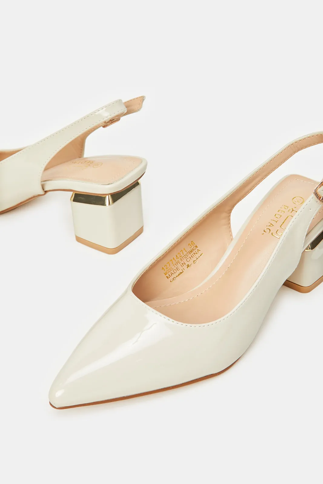 Women Patent Ivory Slingback