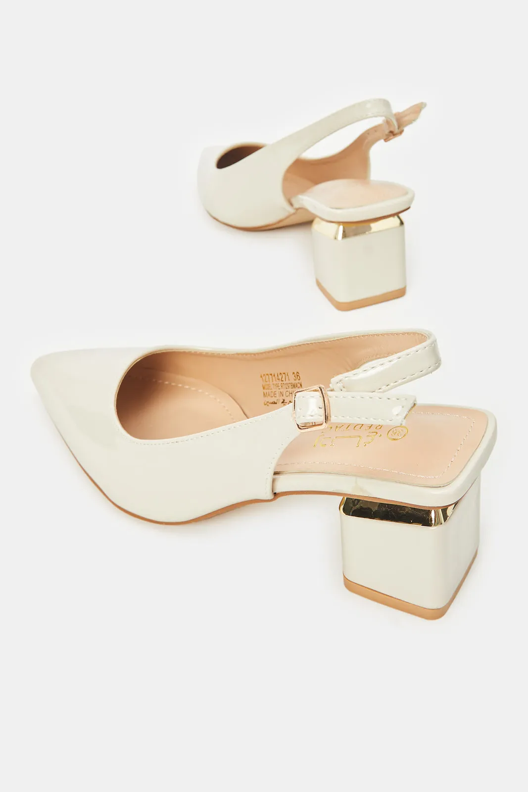 Women Patent Ivory Slingback