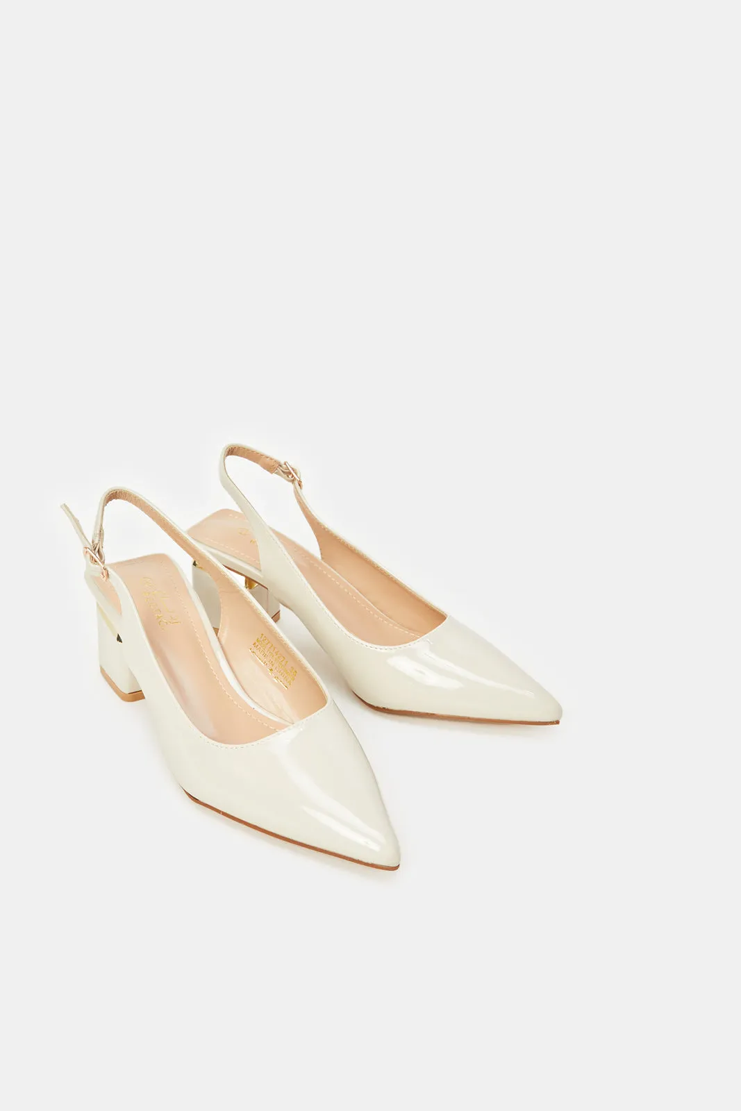 Women Patent Ivory Slingback