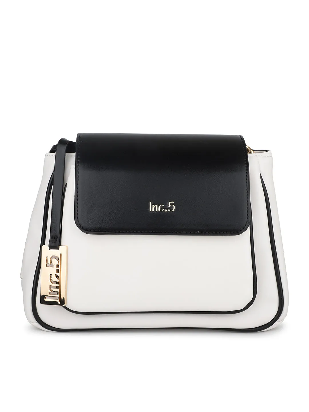 Women White And Beige Colourblocked Shoulder Bag