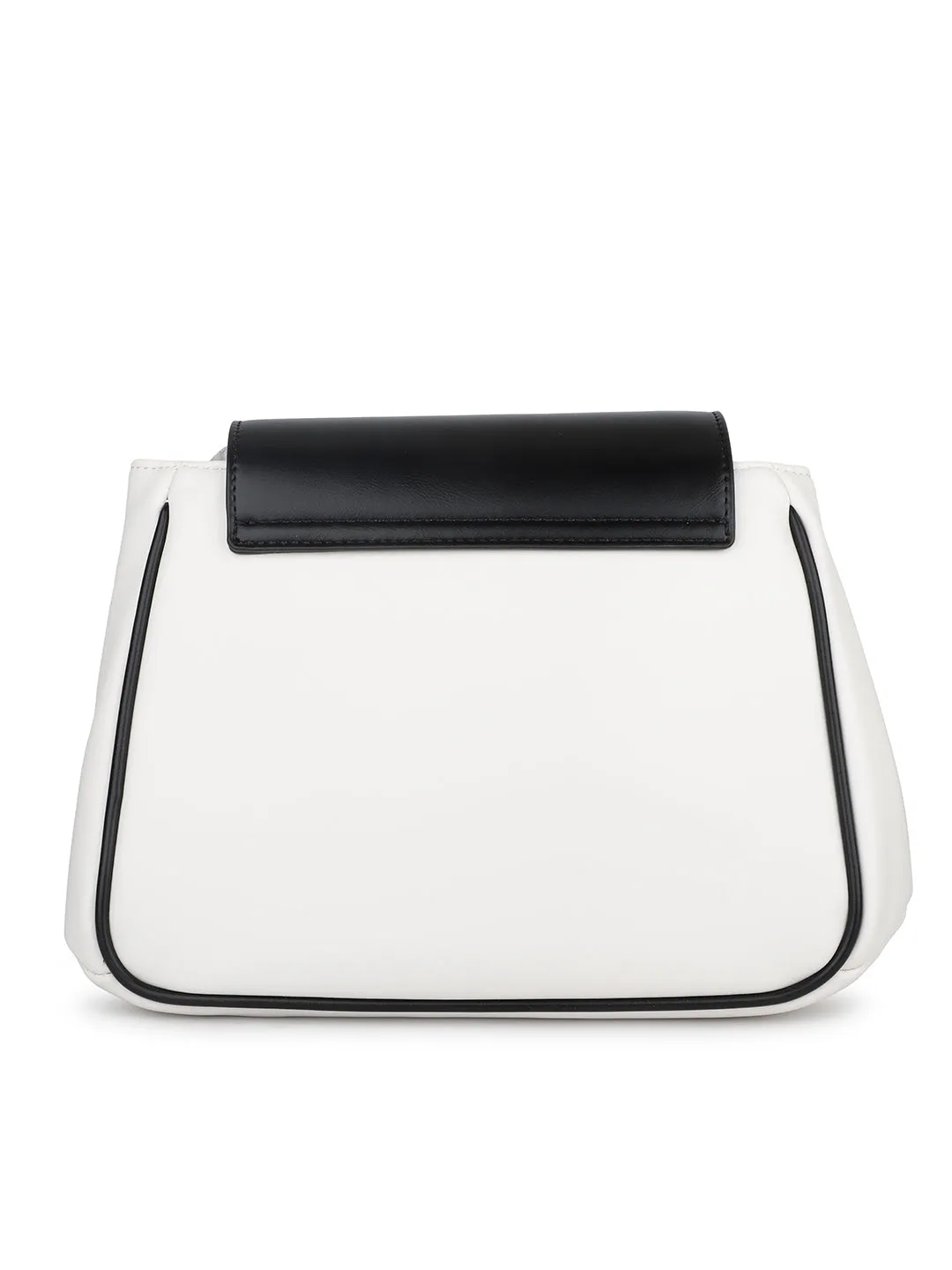 Women White And Beige Colourblocked Shoulder Bag